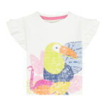 Tricou din bumbac organic pentru bebeluși, White Bird, 6 luni