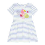 Rochita fete din bumbac organic Lavendar Blue Amea, 18 luni