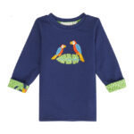 Bluză pentru băieței, din bumbac organic, Navy Parrot, 12 luni