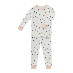 Pijama pentru fete, din bumbac organic, Tulip Indigo, 98 cm, 3 ani
