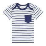 Tricou din bumbac organic pentru băieței, Navy Pocket, 12 luni