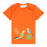 Tricou din bumbac organic pentru băieței, Orange Parrot, 18 luni