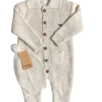 Salopeta bebe din bumbac organic Nipperland, 12 luni