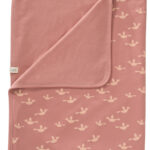 Paturica pentru bebe din bumbac organic, model Birds, 80×100 cm